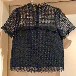 Green Zara blouse